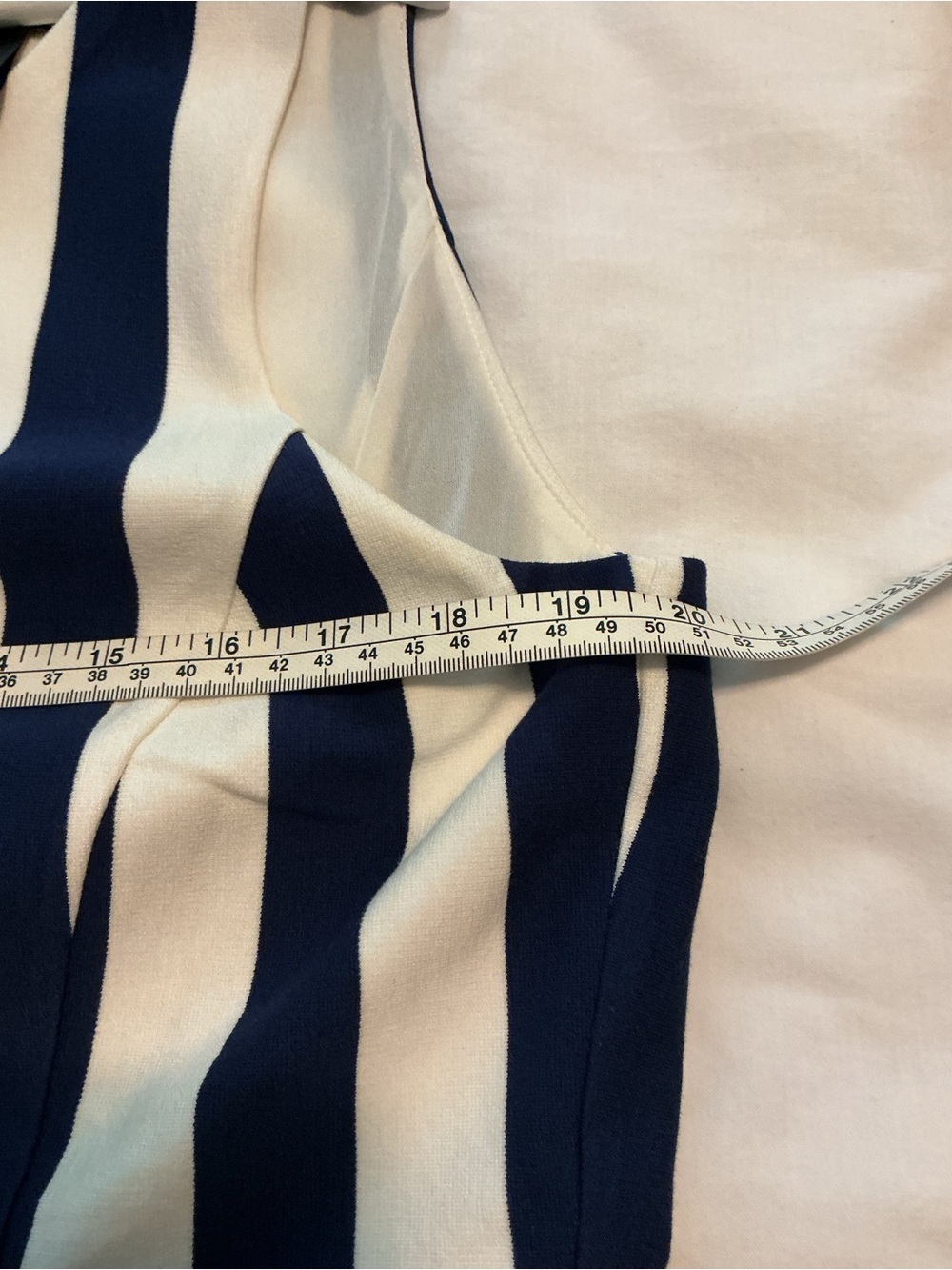 Ann Taylor Navy and White Striped Sleeveless Sheath Dress - Picture 7 of 8
